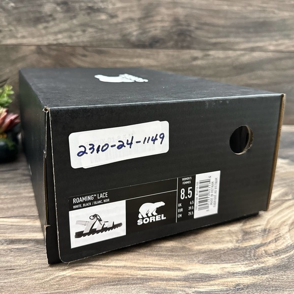 NIB Sorel Roaming Lace 8.5 Slingback Gladiator Flat Leather Sandals White Black - Picture 12 of 12